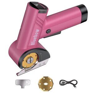 Cordless Electric Scissors, Rechargeable Cardboard Cutter with LED Light, 4-Spee